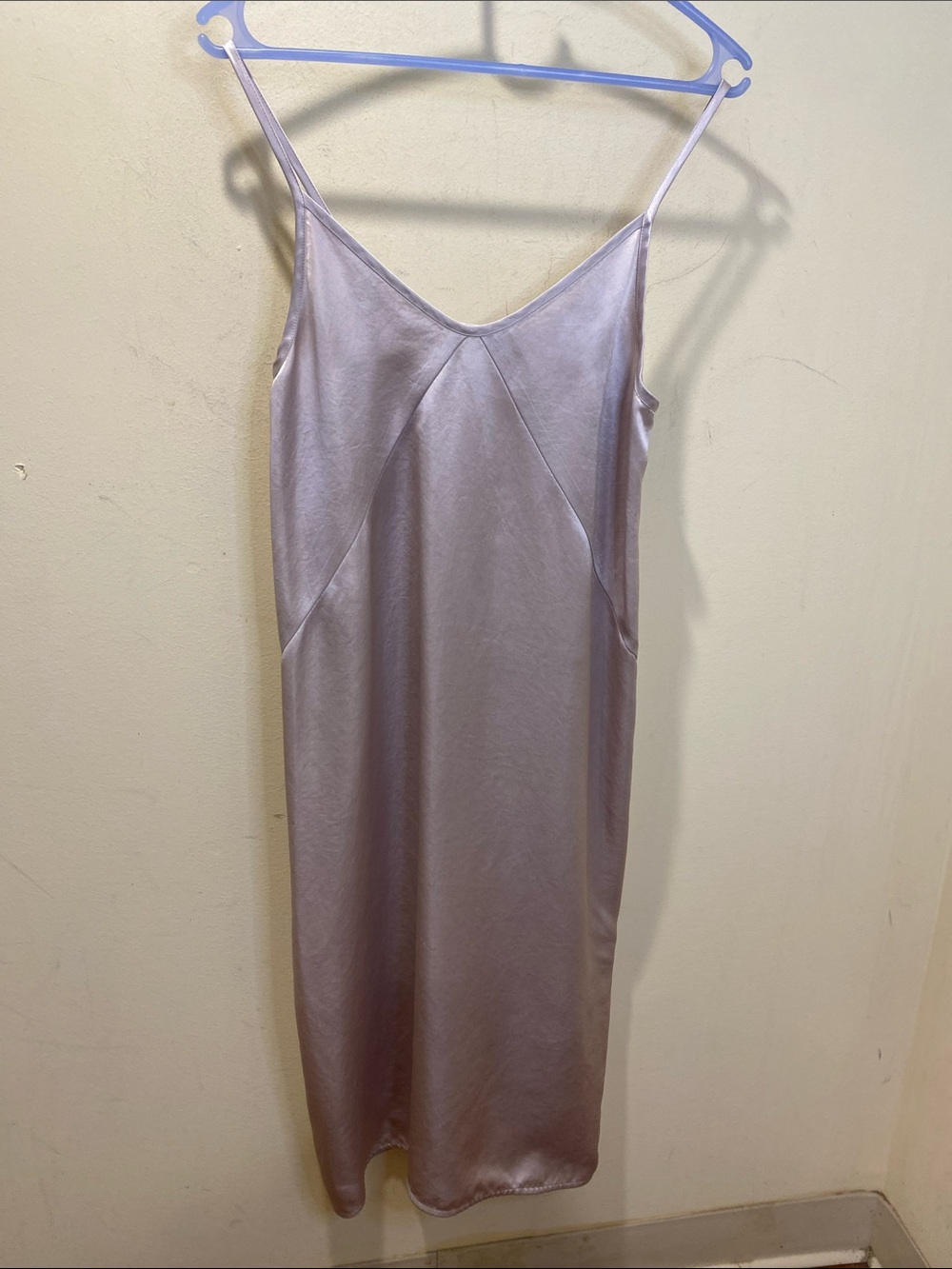 Everlane Gray To Lavender Slip Chemise with Spaghetti Straps